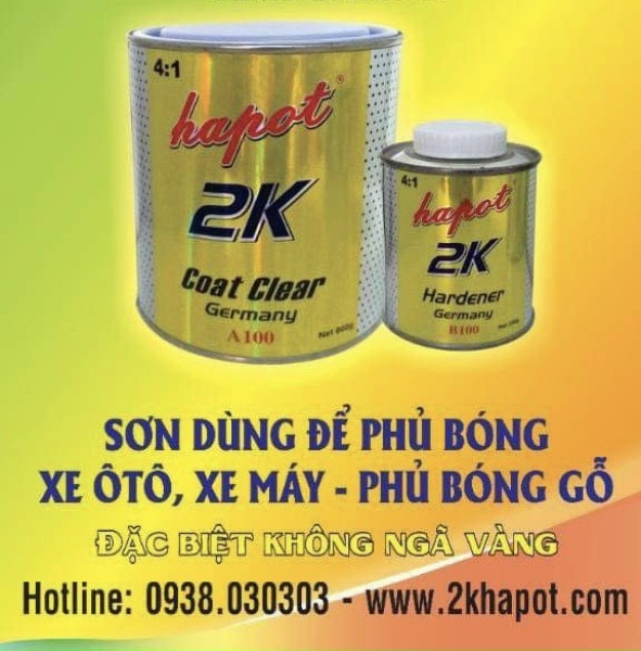 Sơn phủ bóng xe ô tô, xe máy, gỗ - Sơn Gỗ 2K HAPOT - Công Ty TNHH 2K HAPOT PAINT Việt Nam
